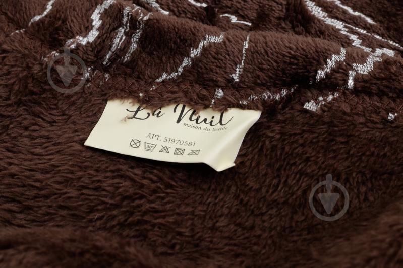 Плед Basic Marble Silver 160x200 см коричневый La Nuit - фото 4