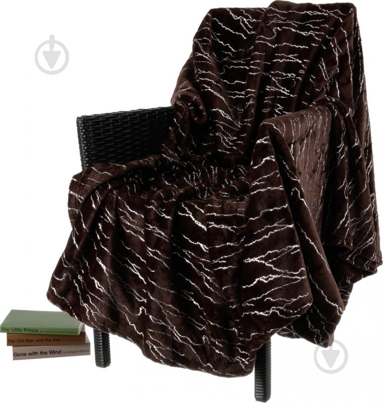 Плед Basic Marble Silver 160x200 см коричневый La Nuit - фото 1