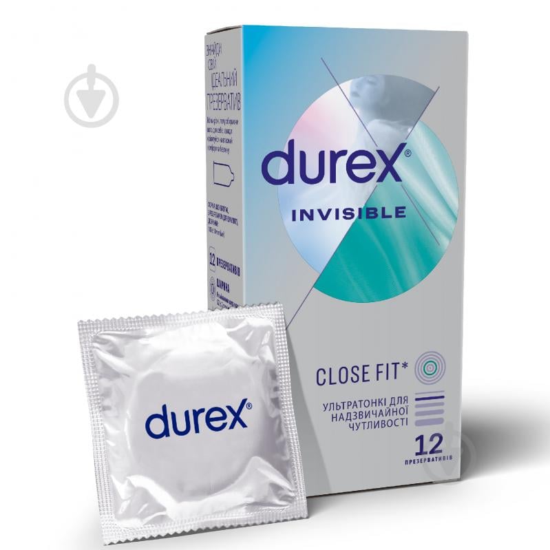 Презервативи Durex Invisible латексні з силіконовою змазкою ультратонкі 12 шт. - фото 1