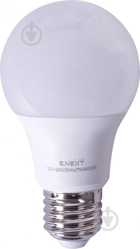 Лампа світлодіодна E.NEXT 7 Вт A60 E27 220 В 4000 К l0650608 - фото 1 Лампа світлодіодна E.NEXT 7 Вт A60 E27 220 В 4000 К l0650608 - фото 1