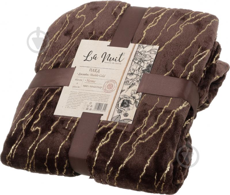 Плед Basic Marble Gold 160x200 см коричневий La Nuit - фото 5
