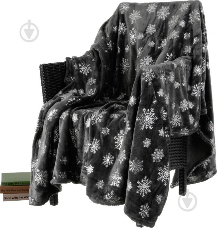 Плед Basic Glitter Snow 150x190 см серый с белым La Nuit - фото 1 Плед Basic Glitter Snow 150x190 см серый с белым La Nuit - фото 1