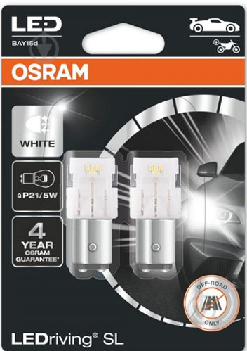 Автолампа світлодіодна Osram LEDriving P21/5W 2 Вт 2 шт.(7528DWP-02B) - фото 1