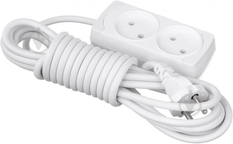Подовжувач Gunsan без заземлення 2 гн. білий 5 м - фото 1 Подовжувач Gunsan без заземлення 2 гн. білий 5 м - фото 1