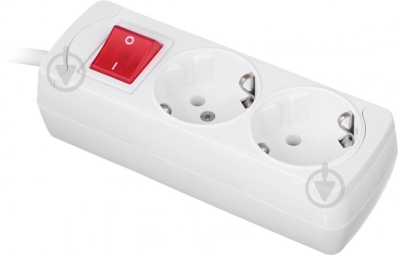 Подовжувач Gunsan 2 гн. 3 м з вимикачем білий із заземленням 2 гн. білий 3 м 2/3 з кн. з заз. - фото 2