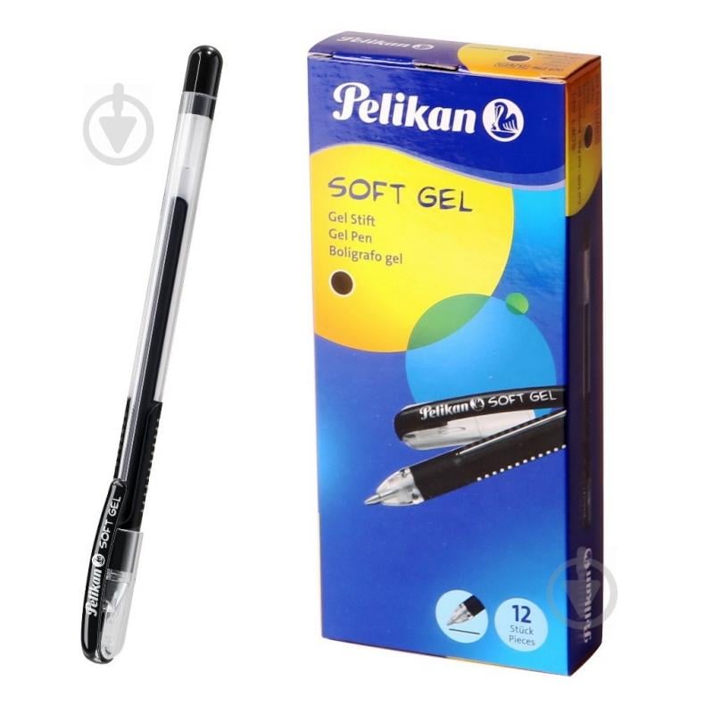 Ручка гелева Pelikan Soft Gel 12 шт. чорна 962670-12 - фото 1