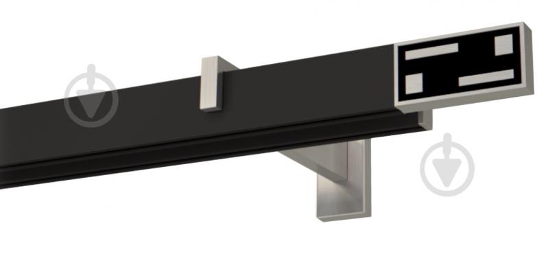 Комплект карниза Quadrum G-Tech двойной 17/160 см сталь/черный профиль с черными крючками - фото 2 Комплект карниза Quadrum G-Tech двойной 17/160 см сталь/черный профиль с черными крючками - фото 2