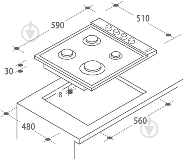 Варочная поверхность газовая Candy CLG 64 SGX - фото 2