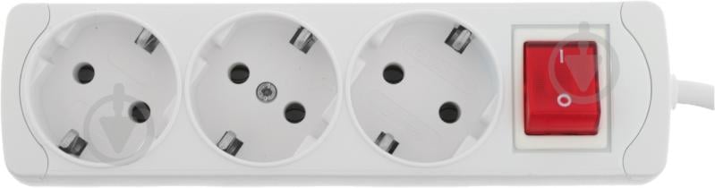Удлинитель Gunsan с выключателем с заземлением 3 гн. белый 2 м 3/2 ;3/2 з кн. з заз. - фото 2