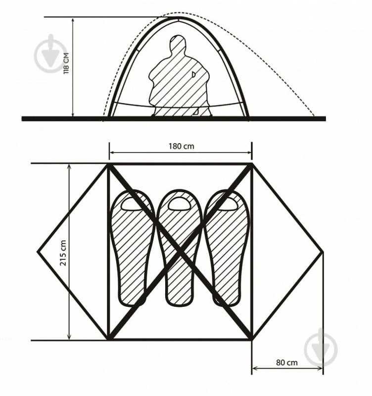 Палатка туристическая Turbat BORZHAVA 3 Borzhava 3 012.005.0137 - фото 10