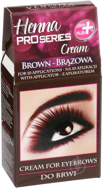 Фарба для брів і вій Verona Henna ProSeries Cream коричневий 15 мл - фото 1