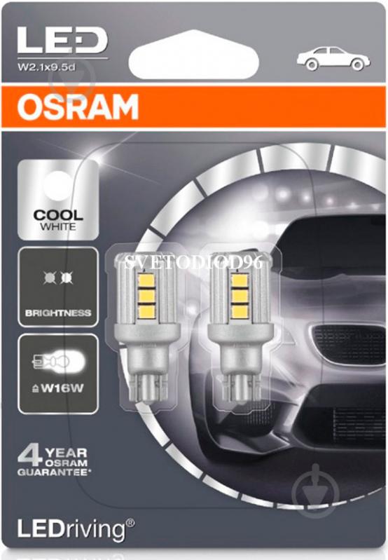 Автолампа світлодіодна Osram LEDriving W16W 2,1 Вт 2 шт.(921DWP-02B) - фото 2