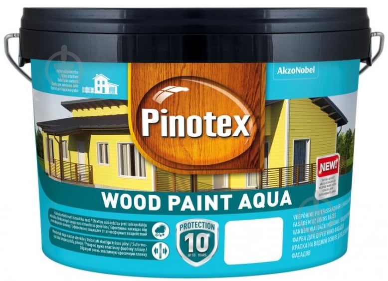 Краска Pinotex WOOD PAINT AQUA BC полумат база под тонировку 8,37 л - фото 1