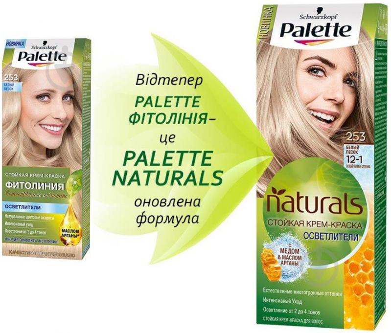 Крем-фарба для волосся Palette Naturals (Фітолінія) 12-1 (253) білий пісок 110 мл - фото 5