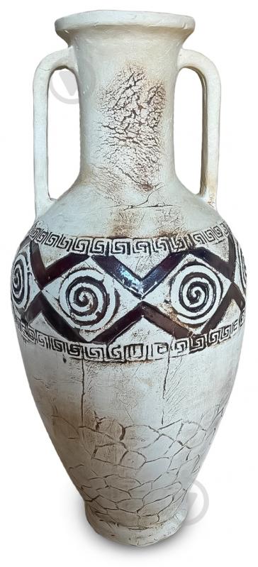 Вазон декоративный шамот Рима Б фигурный античный коричневый с белым Наша Кераміка - фото 1 Вазон декоративный шамот Рима Б фигурный античный коричневый с белым Наша Кераміка - фото 1