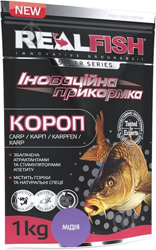 Прикормка RealFish 1000 г мідії - фото 1 Прикормка RealFish 1000 г мідії - фото 1