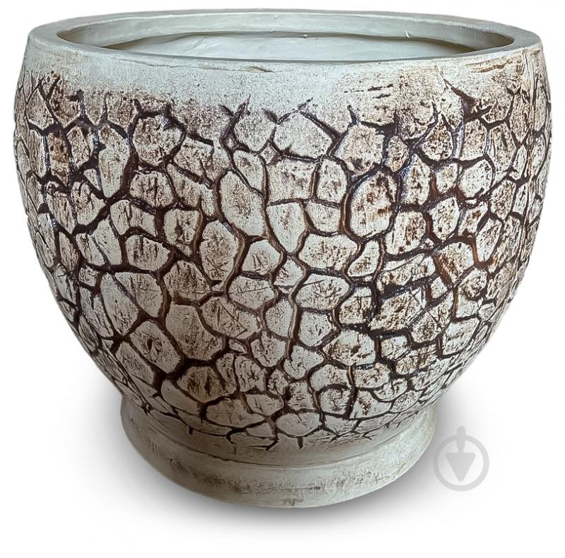 Горшок посадочный шамот Камень круглый античный коричневый 100 л Наша Кераміка - фото 1 Горшок посадочный шамот Камень круглый античный коричневый 100 л Наша Кераміка - фото 1