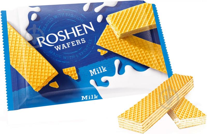 Вафли Roshen Wafers Sandwich Thins молоко-ваниль 55 г - фото 1