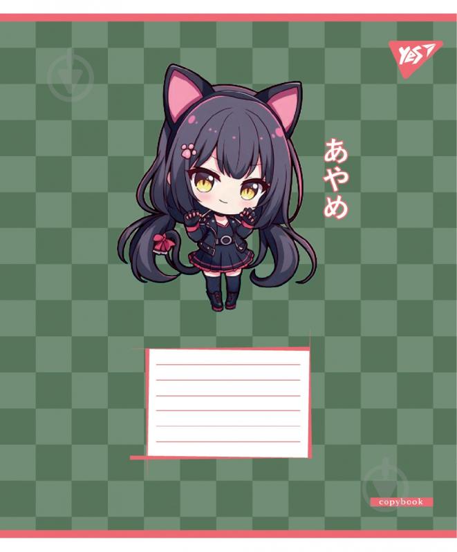 Набір шкільних зошитів Anime girls 12 аркушів клітинка 5 шт. YES - фото 2