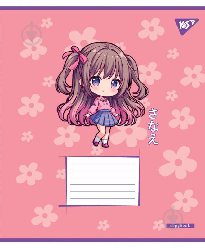 Набір шкільних зошитів Anime girls 12 аркушів клітинка 5 шт. YES - фото 3