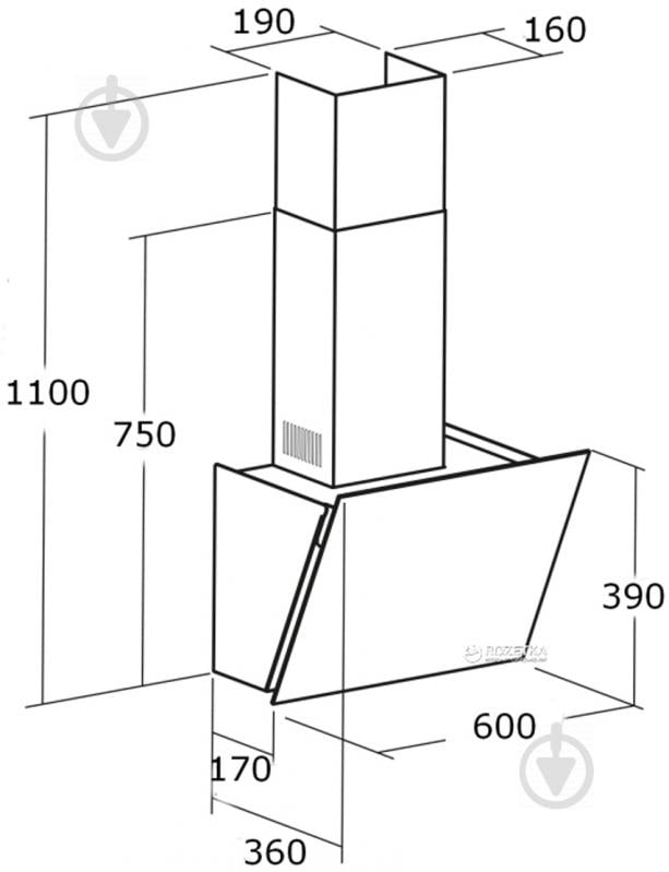 Вытяжка Cata DIO 600 GWH - фото 2