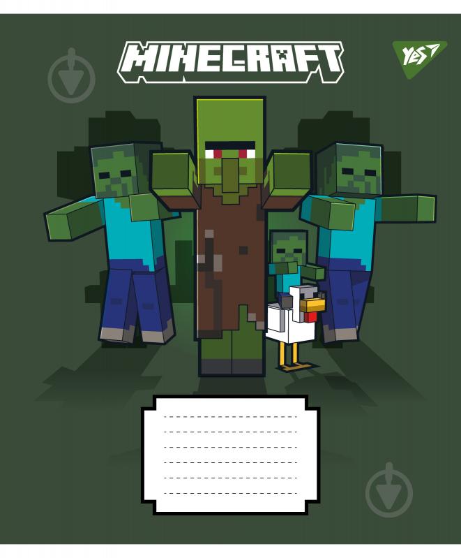 Набір шкільних зошитів Minecraft Signs 18 аркушів клітинка 5 шт. YES - фото 4