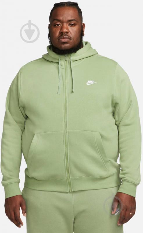 Джемпер Nike M NSW CLUB HOODIE FZ BB BV2645-386 р. 2XL зелений - фото 1