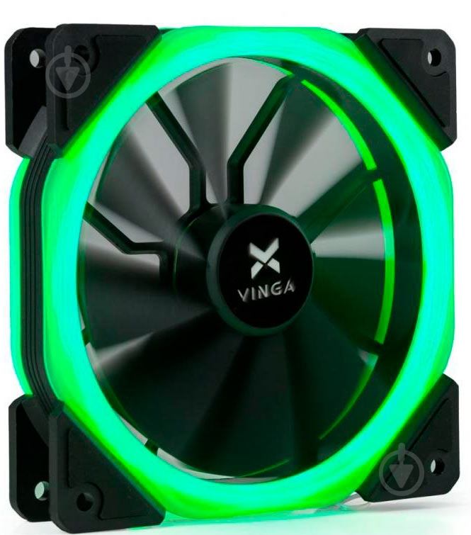 Корпусный кулер Vinga LED fan-02 green - фото 1