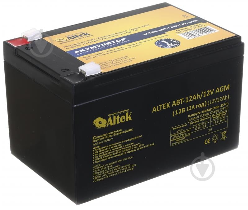 Аккумулятор Altek ABT-12Ah/12V AGM - фото 1