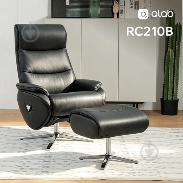 Крісло офісне QLAB RC210B чорний - фото 8