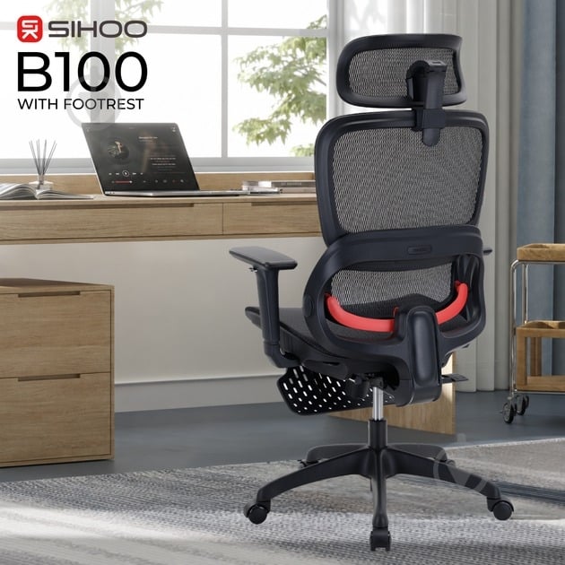 Кресло офисное Sihoo B100 B100-B101-JT черный - фото 9