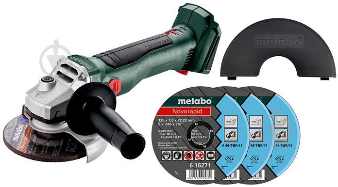 Болгарка (кутова шліфмашина) Metabo Set W 18 L BL 9-125 body in cardboard 691224000 - фото 1