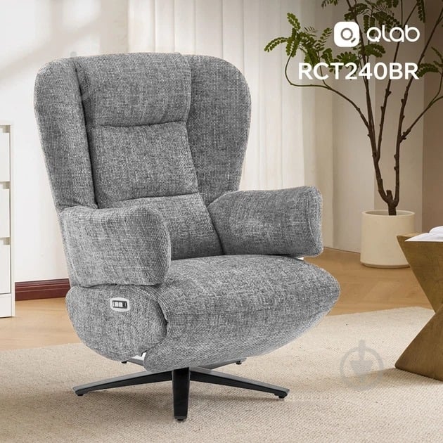 Кресло офисное QLAB RCT240BR серый - фото 4