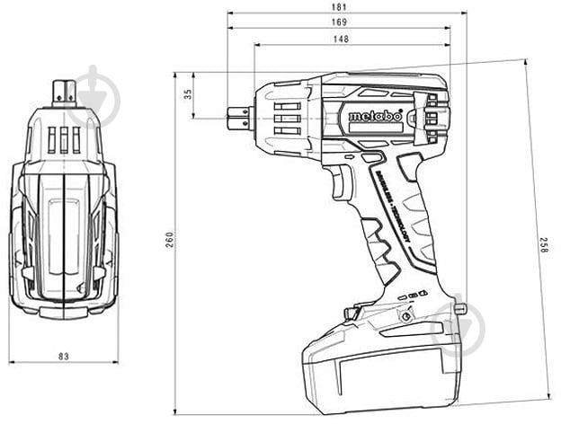 Гайковерт ударний акумуляторний Metabo SSW 18 LTX 400 BL 602205840 - фото 3