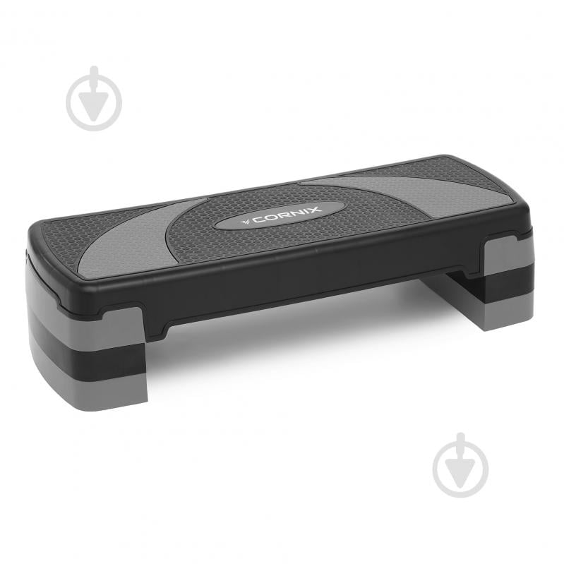 Степ-платформа Cornix 3-ступінчаста 78х29х10-20 см XR-0184 Black/Grey - фото 1