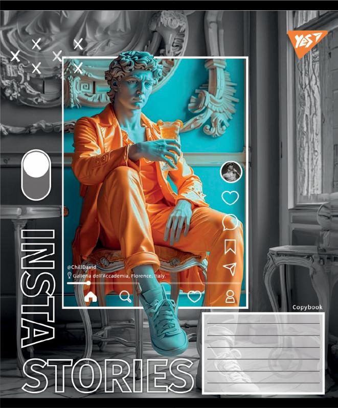 Набір шкільних зошитів Insta Storys 48 аркушів клітинка 5 шт. YES - фото 3