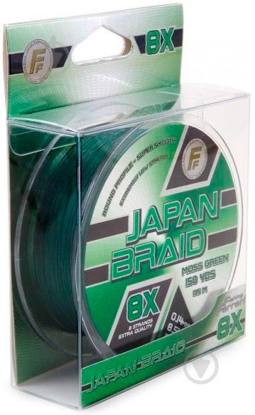 Шнур Lineaeffe FF Japan Braid 8X Moss Green 135м 0,1мм 6кг 3009810 - фото 1