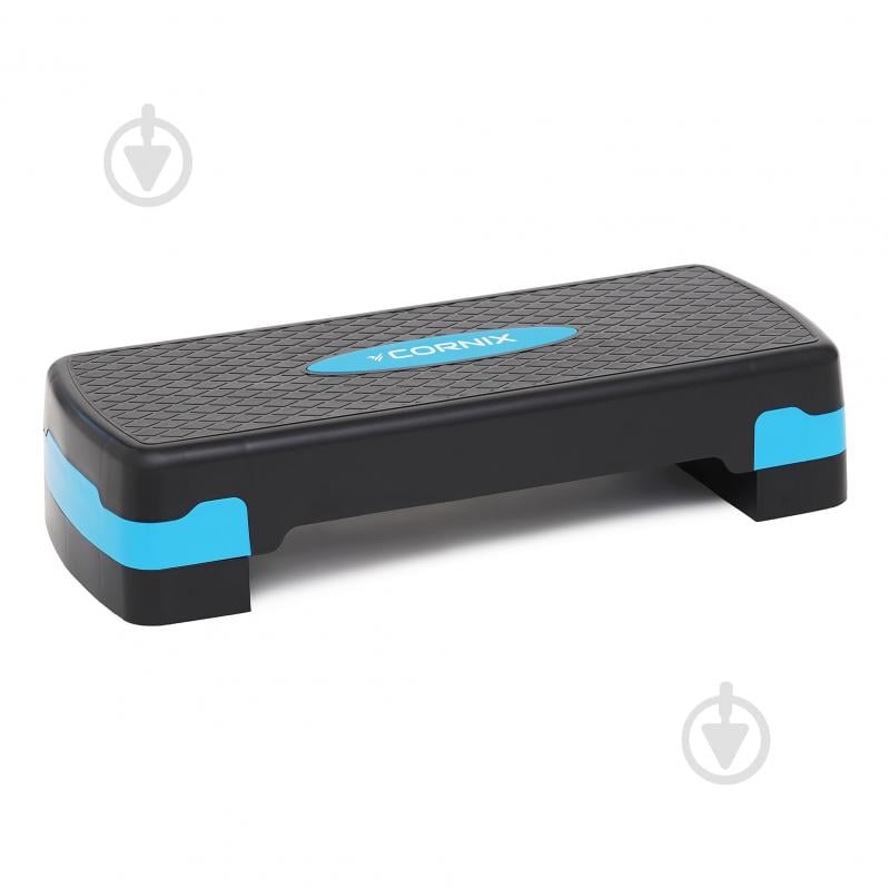 Степ-платформа Cornix 2-ступенчатая 68х28х10-15 см XR-0191 Black/Blue - фото 1