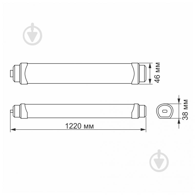 Світильник світлодіодний Videx 1,2 м 36 Вт білий 5000 К 24638 - фото 3