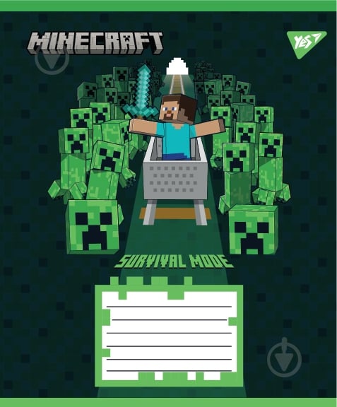Набір шкільних зошитів Minecraft Walls 12 аркушів коса лінія 5 шт. YES - фото 3 Набір шкільних зошитів Minecraft Walls 12 аркушів коса лінія 5 шт. YES - фото 3