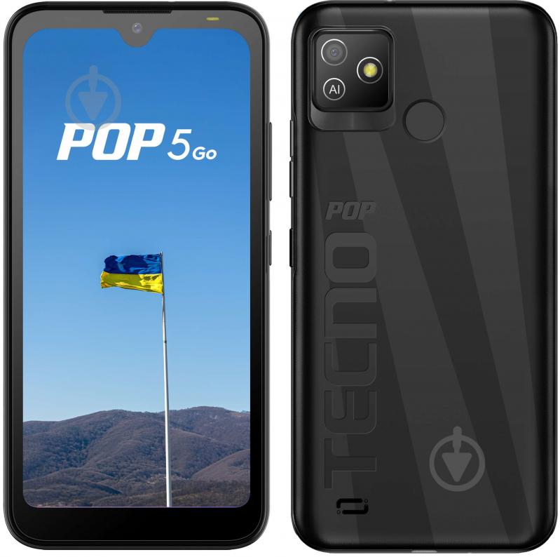 Смартфон Tecno POP 5 Go (BD1) 1/16GB aether black (4895180771019) - фото 1