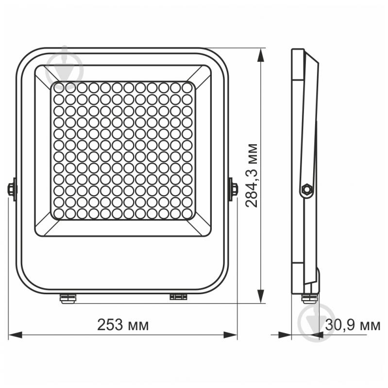 Прожектор светодиодный Videx Premium F2 5000 K 100 Вт IP65 серый 25959 - фото 3