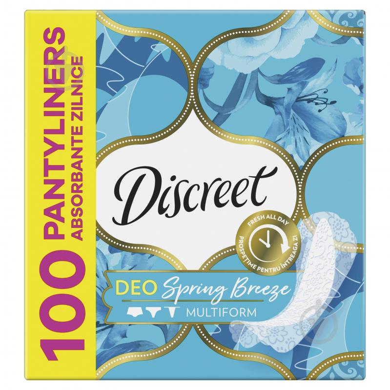 Прокладки щоденні Discreet Deo Spring Breeze 100 шт. - фото 2 Прокладки щоденні Discreet Deo Spring Breeze 100 шт. - фото 2