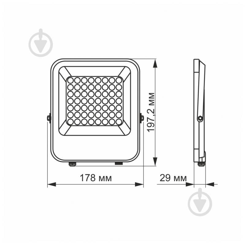 Прожектор светодиодный Videx Premium F2 5000 K 30 Вт IP65 серый 25960 - фото 3