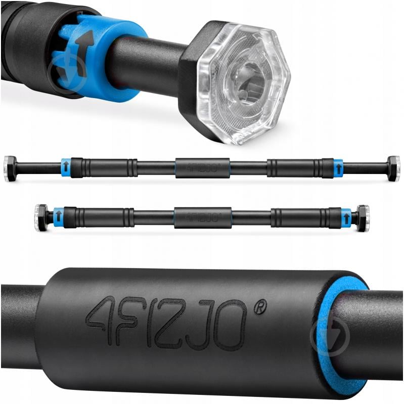 Турнік дверний 4fizjo розсувний Black/Blue (P-5907739314758) 66 см - фото 1