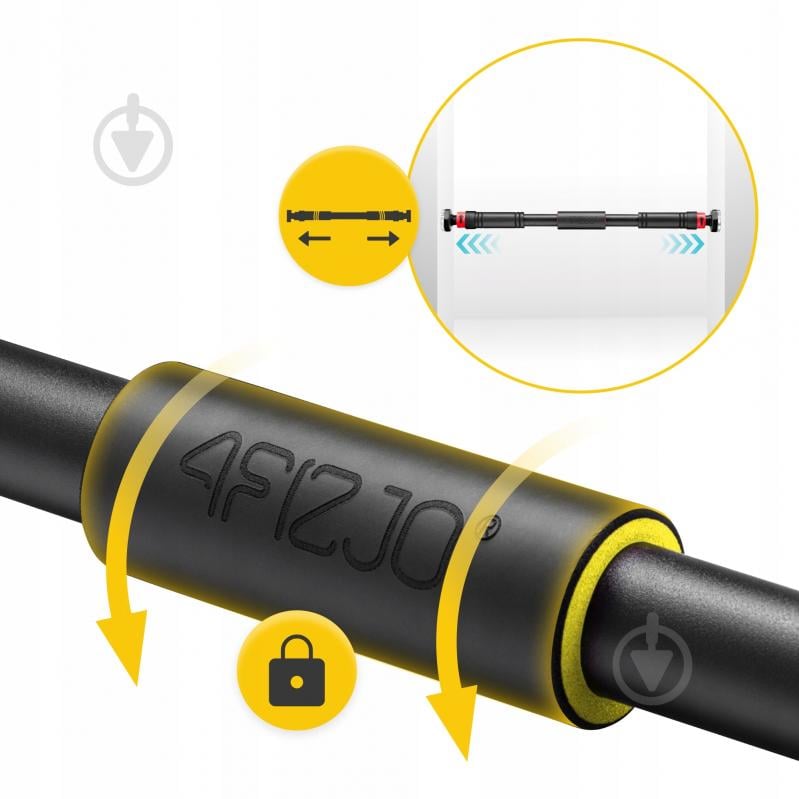 Турнік дверний 4fizjo розсувний Black/Yellow (P-5907739314765) 66 см - фото 3 Турнік дверний 4fizjo розсувний Black/Yellow (P-5907739314765) 66 см - фото 3