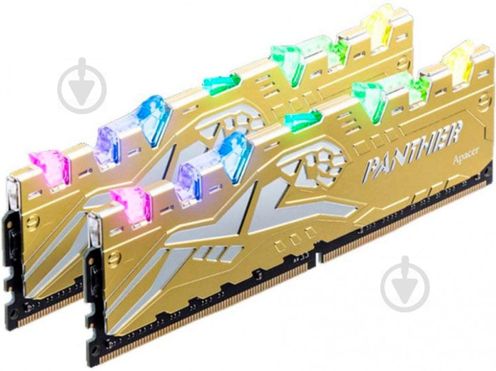 Оперативна пам'ять Apacer DDR4 SDRAM 16 GB (2x8GB) 3000 MHz (EK.16G2Z.GJMK2) Panther Rage RGB Silver-Golden - фото 1