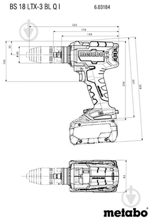 Шуруповерт аккумуляторный Metabo BS 18 LTX-3 BL Q I (body) 603184850 - фото 2