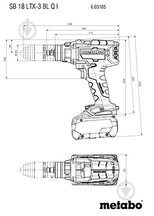 Шуруповерт аккумуляторный Metabo SB 18 LTX-3 BL Q I (body) 603185850 - фото 3