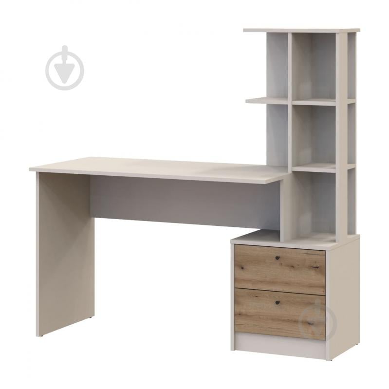 Стіл письмовий Doros Т7 1380х1360х550 мм кашемір/дуб евок прибережний - фото 1